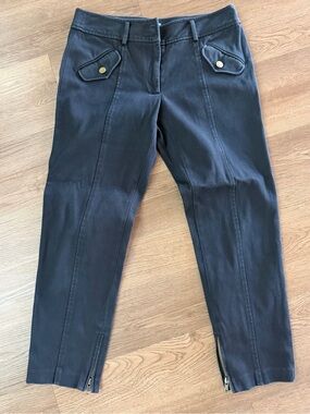 Plenty by Tracy Reese Black Cropped Ankle Jeans with Front Flap Pockets